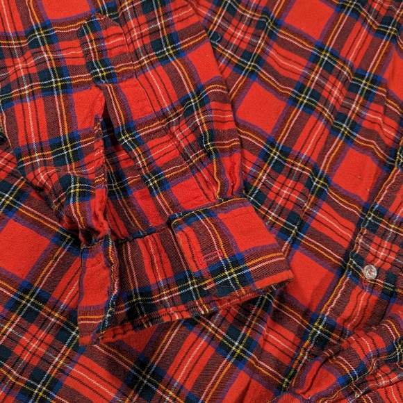 Vintage 60s Brooks Brothers Wool Blend Flannel Shirt Men's Large Plaid Red - Picture 7 of 8